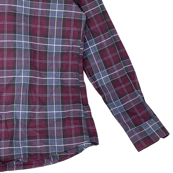 Barbour Men's Casual Button Down Shirt - Red and Blue Plaid - Picture 4 of 10
